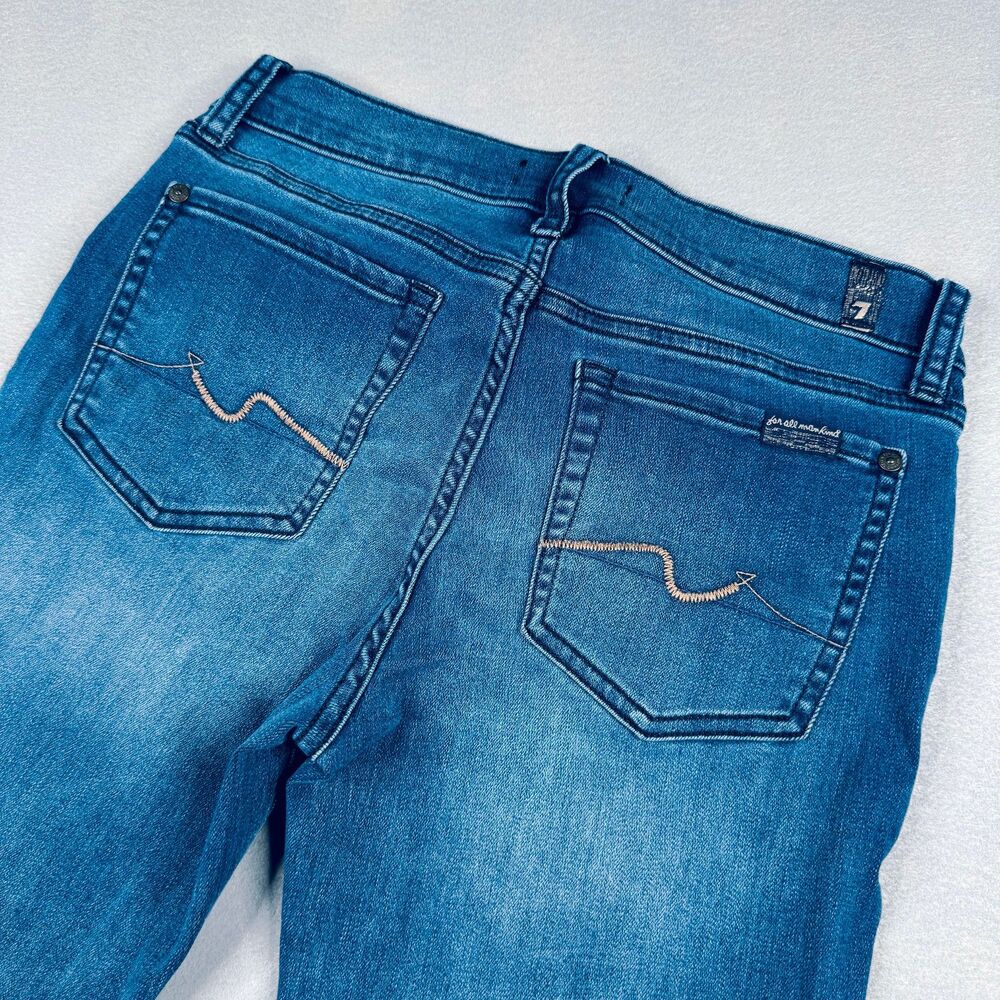 7 for All Mankind Women’s Skinny Fit Stretch Denim Jeans , Actual Size 28x29